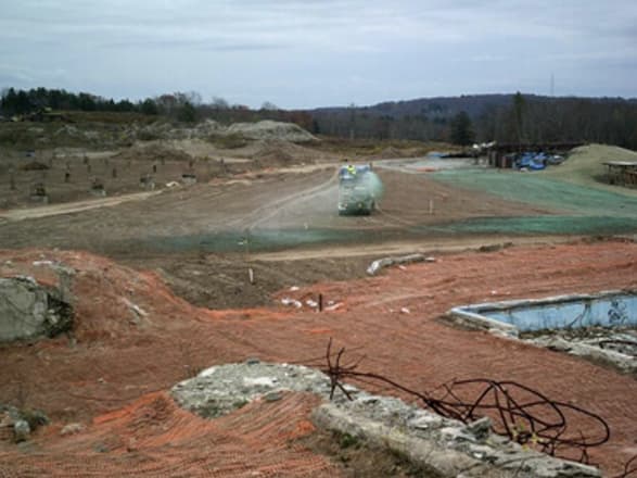 dirt filled construction zone
